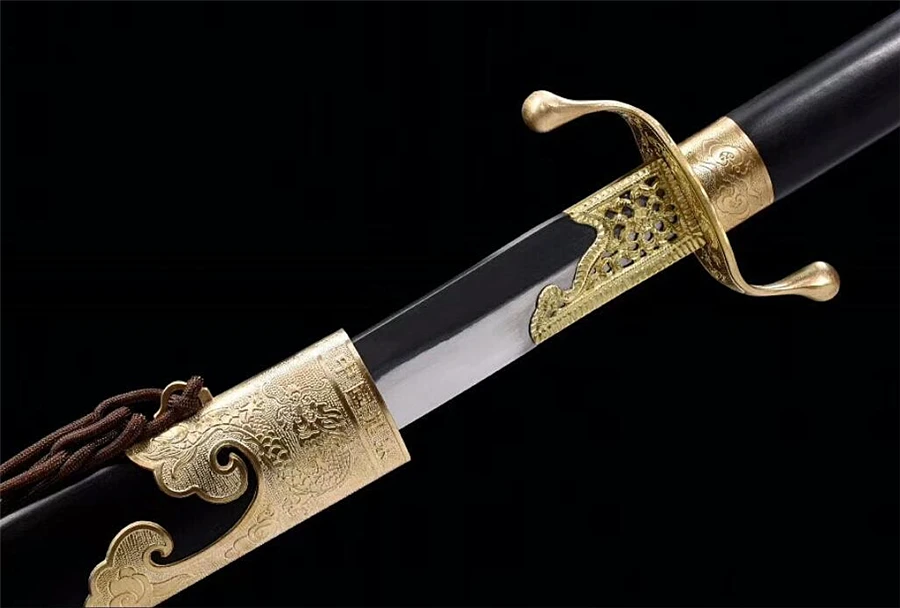 Battle Ready Chinese Tradition WuShu Dao Sword Katana Tai Chi Knife Clay Tempered T10 Folded Steel Blade Very Sharp Copper Fitt