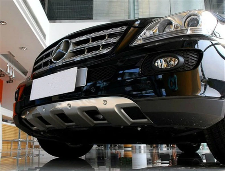 Для Mercedes-Benz W164 ML350 ML500 2006-2011 бампер защитная пластина высокого качества из нержавеющей стали передняя+ задняя авто аксессуары