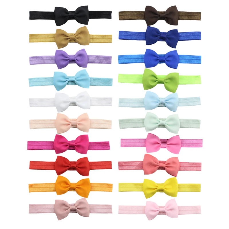 Girls Headwear Sweet Flower Mini Satin Ribbon Bow Covered Hairband With Boutique Grosgrain Hairbands Hair Accessories | Детская одежда