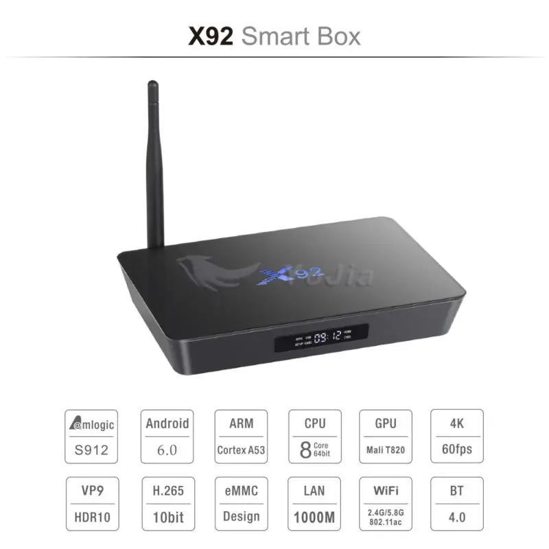 VONTAR X92 Android tv BOX 7,1 3GB 32GB Amlogic S912 Octa Core5G Wifi 4K BT4.0 H.265 Dual Wifi Google Play Youtube Smart tv BOX