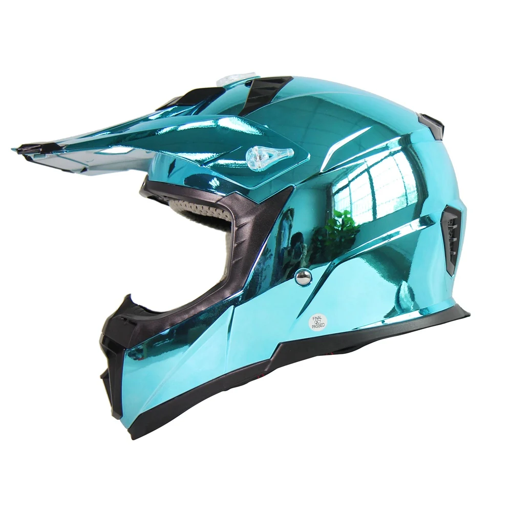 Хромированный синий шлем Nenki для мотокросса, внедорожный шлем, мотоциклетный шлем MX Capacete, утвержденный ECE, мотоциклетный шлем Casco MX315-C - Цвет: blue chrome