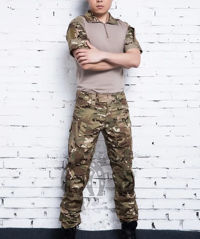 G3 лягушка Тактический с камуфляжным принтом, свитер+ штаны, комплект из 2 вещей, комплекты расширить Для мужчин боевая униформа мульти со шнурками и карманами, повседневная одежда