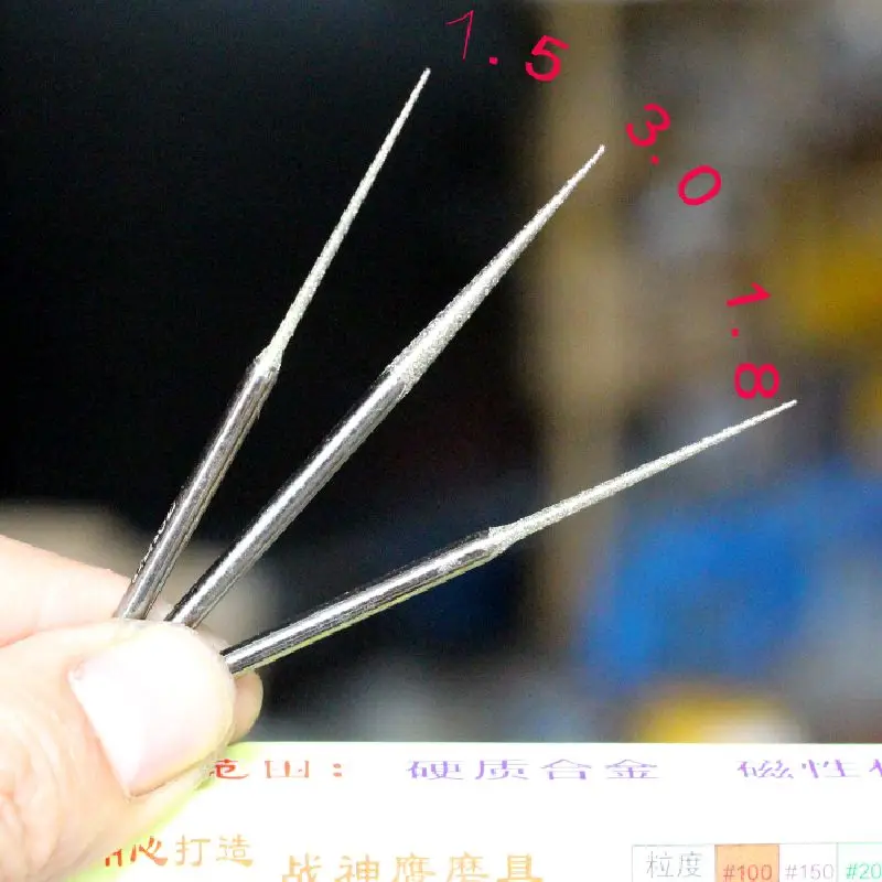

150 Grit Sharp Point Long Diamond Grinding Needle Reamer Bit Grinding Rod Jade Agate Porcelain Beeswax Reaming Carving Drilling