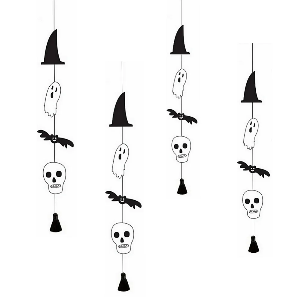 1pc Mini Black and White Halloween Garland Witch's...
