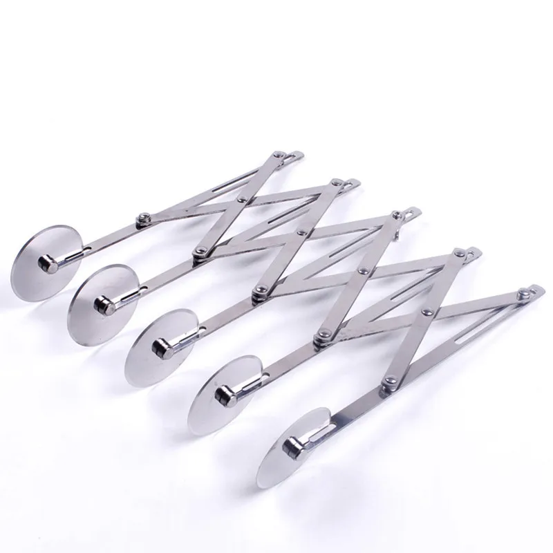 

Stainless Steel 5 Wheels Cutter Dough Divider Side Pasta Knife Flexible Roller Blade Pizza Pastry Peeler Bake Tool
