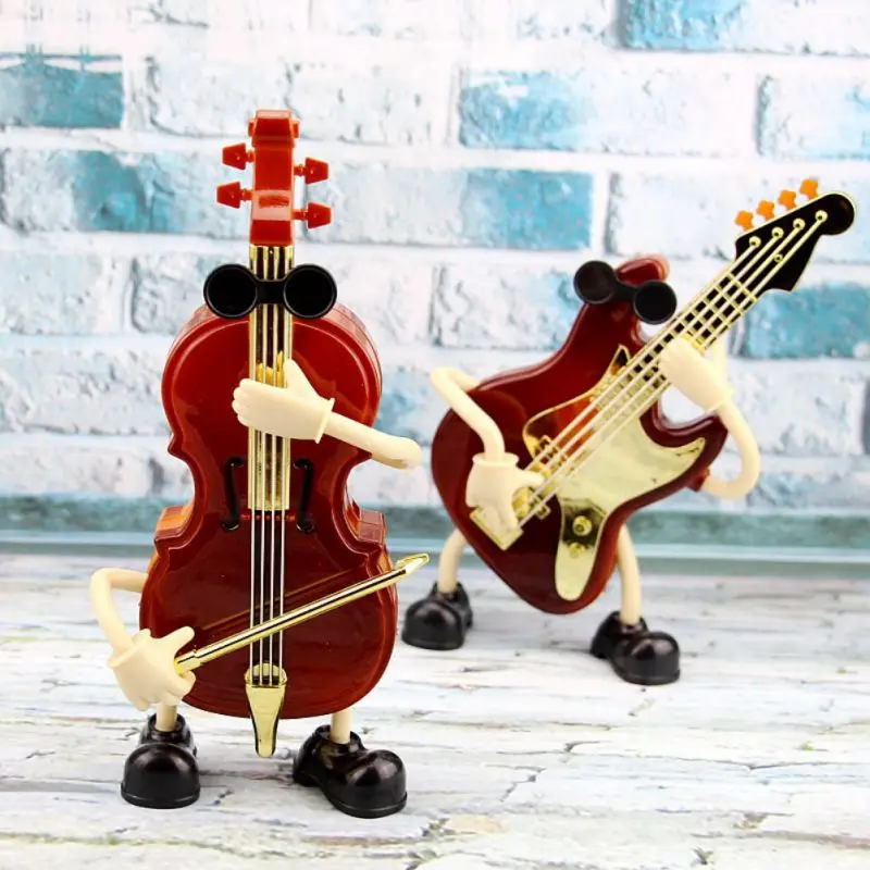 

Violin Shape Music Box Machine Center Clockwork New Year Gift Children's Day Students Wholesale Love Gifts Crafts