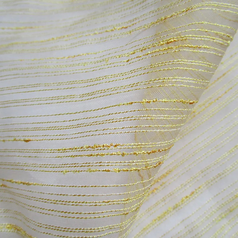 

Fashion striped white organza fabric dancewear dresses tutu voile fabric designer fashion show sewing cloth tissu for girl skirt