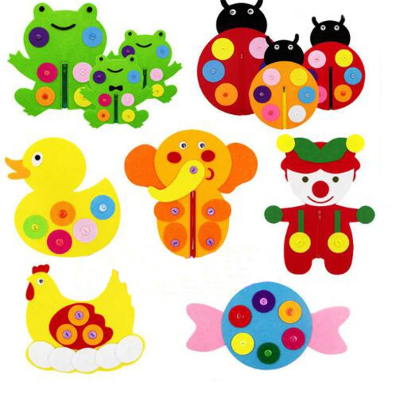 

Hand Zipper Button Teaching Kindergarten Manual DIY Weave Cloth Early Learning Education Environmental Protection Aids MathToys