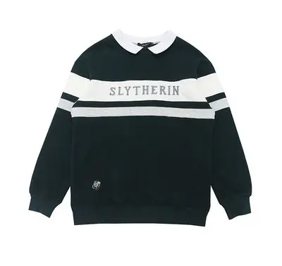 Модный свитер с Поттером, парный свитер, Волшебная школьная форма, медаль, студенческий свитер с вырезом, подарки на день рождения - Color: Dark green L