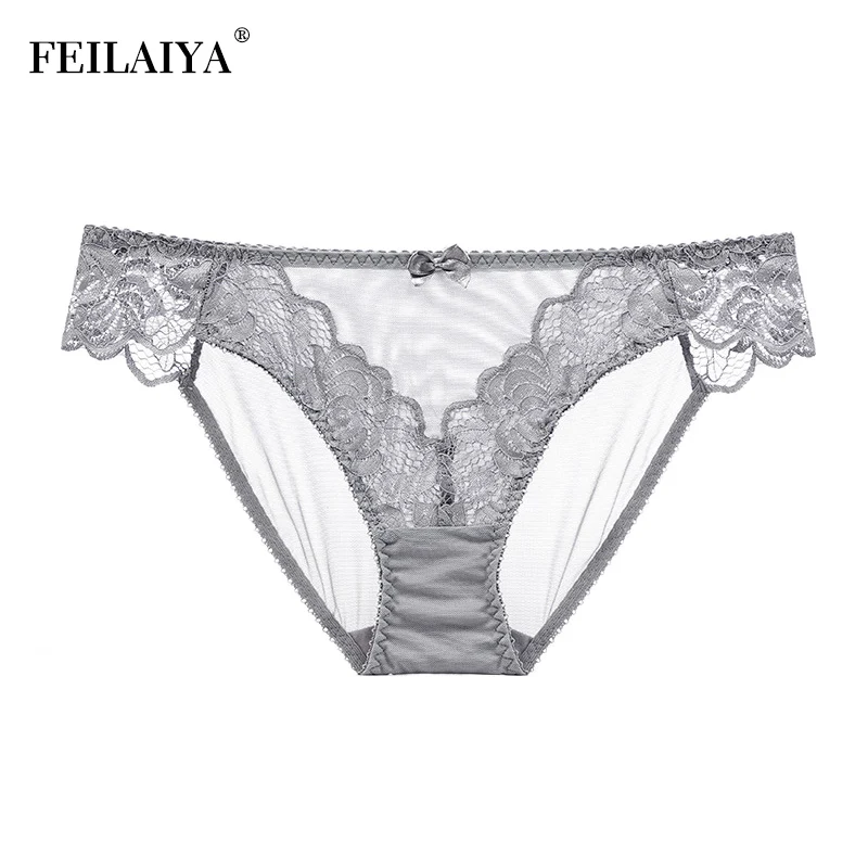 Sexy Lace Underwear Women Transparent Panties low waist Briefs Hollow