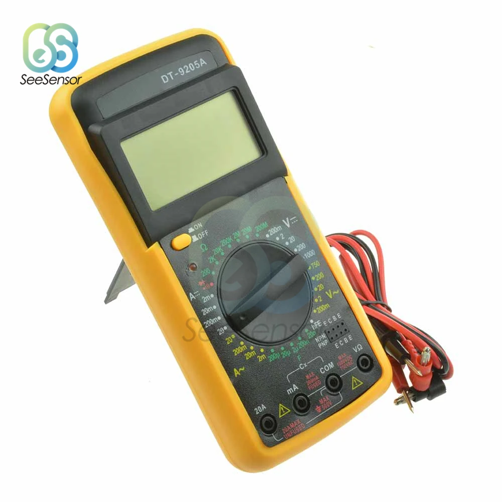 

DT-9205A Professional Digital Multimeter LCD AC/DC Handheld Ammeter Voltmeter Resistance Capacitance Tester
