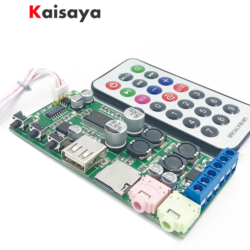 

YDA138 15W + 15W 2 channel digital power amplifier board Support USB TF card playback MP3 with remote control