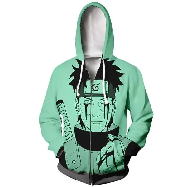 Naruto-0007-Obito_Uchiha_bleeding_from_eyes_green_background-Zip_Up_Hoodie-Front_grande