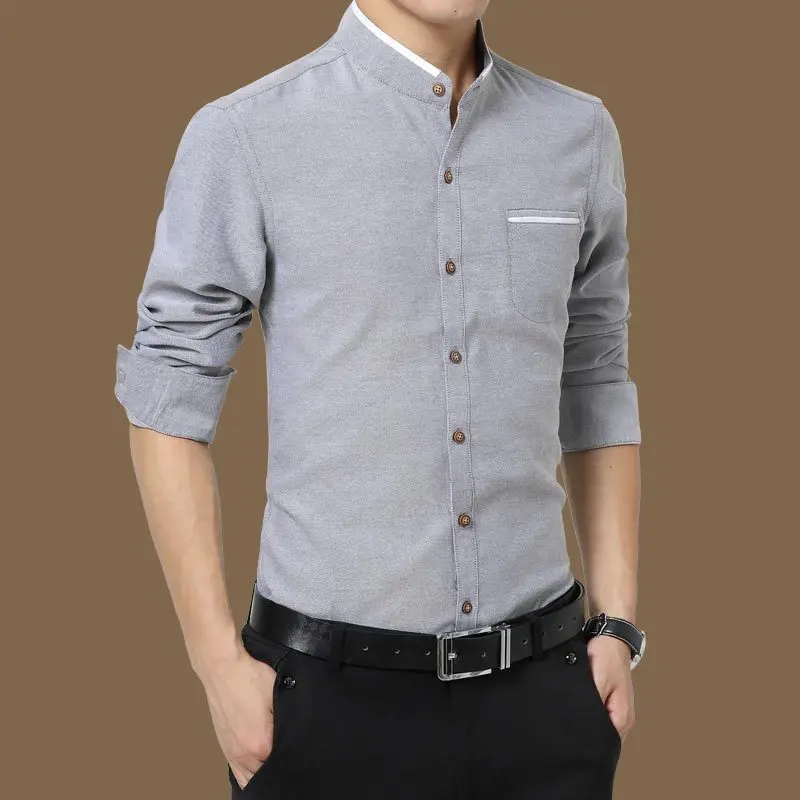 LianXiYou Mens Cotton Turn-Down Collar Long Sleeve Button Down Denim T-Shirts Shirts