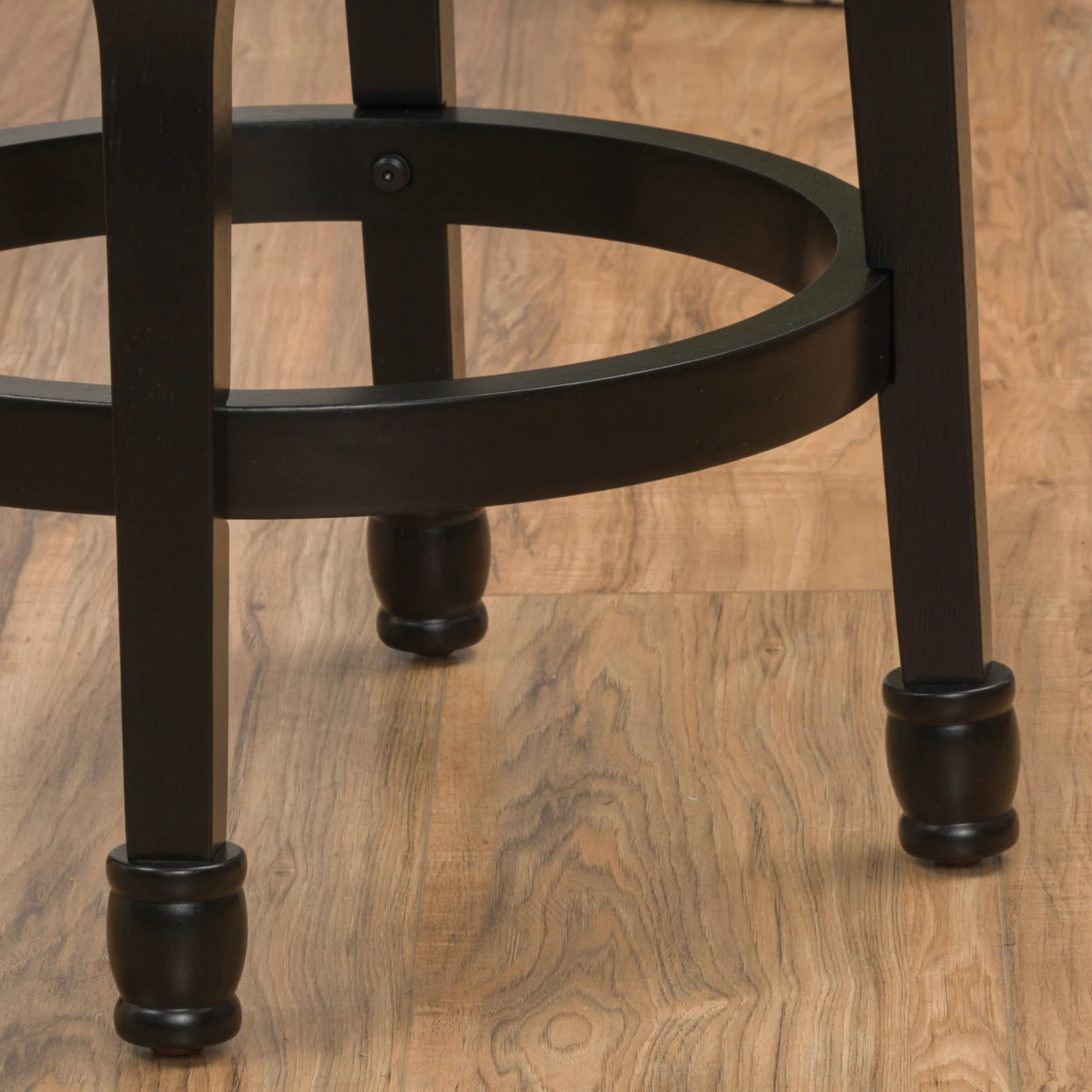 Manuel Black Espresso Leather 25-Inch Swivel Counter Stool (Set of 2) (2)
