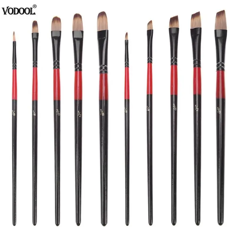 Kopen 5 stks Nylon Haar Aluminium Buis Kwast Set voor Leren Olie Acryl Aquarel Tool Art Tekening Borstels Levert nieuwe