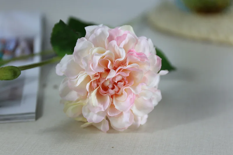 Flone 3 Heads Artificial Paeonia Flower Branch Simulation Silk Flowers Hydrangea Fake Flower Bouquet Home Party Decor Floral (14)