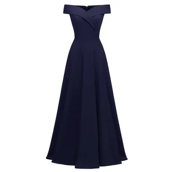 

women dress elegant evening party night sexy Off the Shoulder A-Line maxi dress satin