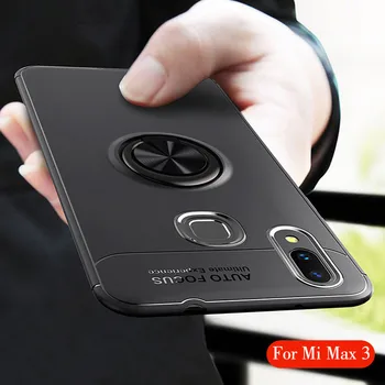 

200pcs Rotating Ring Car Holder Soft TPU Rubber Silicone Case For Xiaomi Mi Note 10 Pro 9 SE 9T Max 3 CC9 CC9E Shockproof Cover