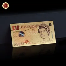 Цвет Великобритании банкноты 10 фунт банкноты золотой лист банкноты 24 Kt ремесленные банкноты