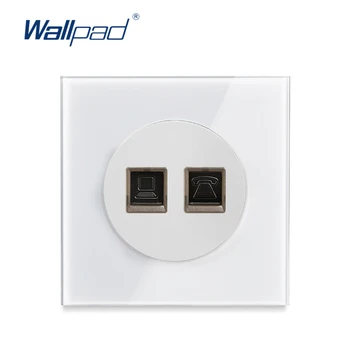 

TEL And DATA Network Socket Ethernet RJ45 CAT6 Wallpad Tempered Crystal Glass Panel Electric Wall Socket Electrical