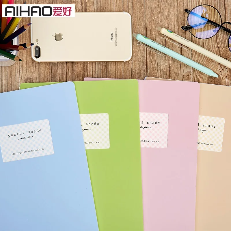 AIHAO Brand Korean Fashion 60 Sheets 16K School Notebook Candy Color