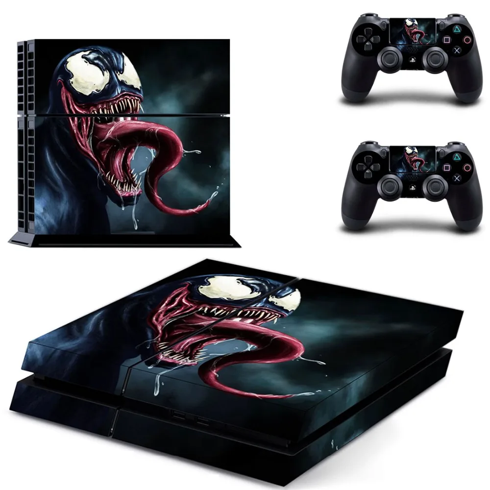 Человек-паук Venom наклейка для PS4 Стикеры Наклейка виниловая для sony Playstation 4 консоли и 2 контроллеры наклейка для PS4 Стикеры