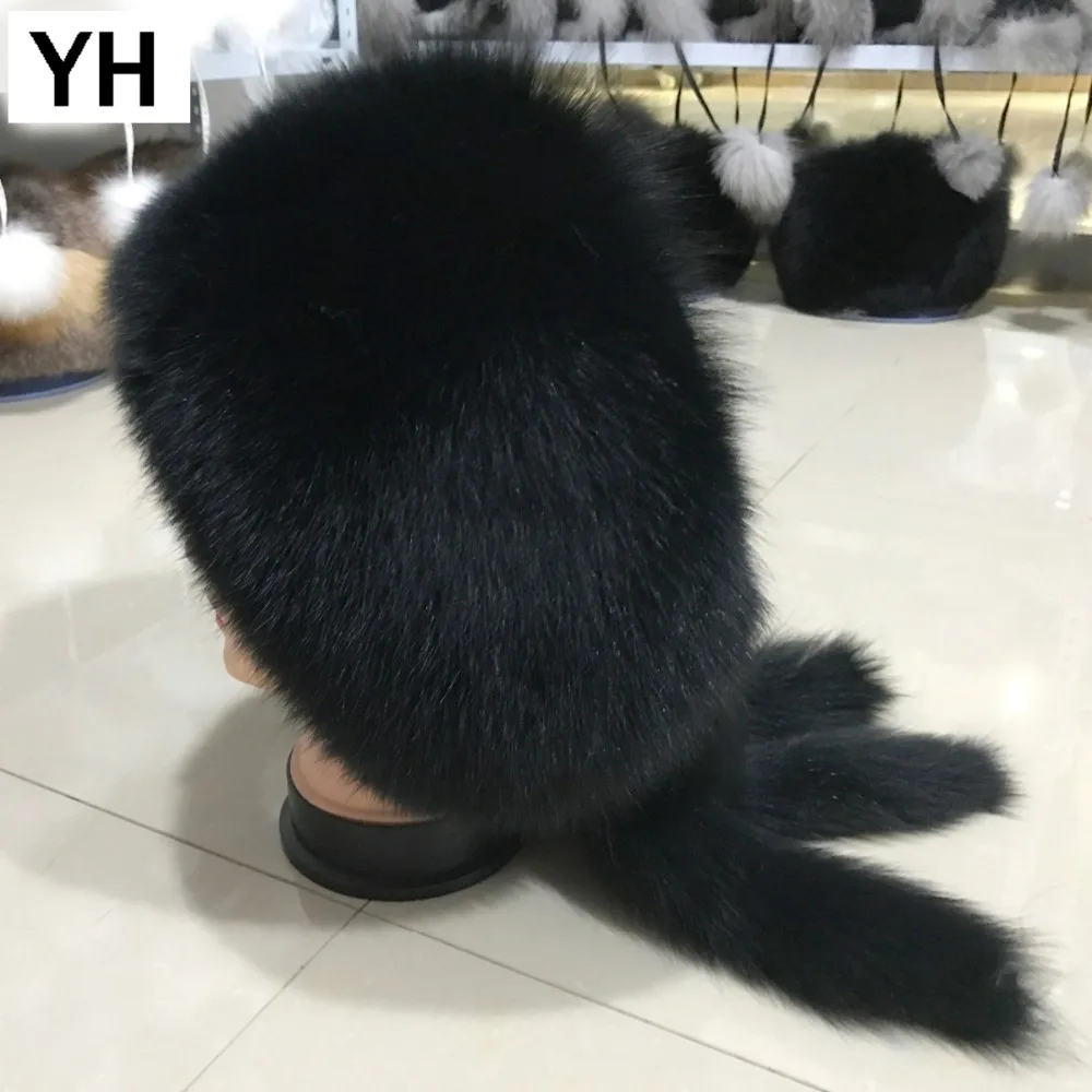 2021 Новый Poppular из натурального меха лисы зимняя шапка для женщин Регулируемый