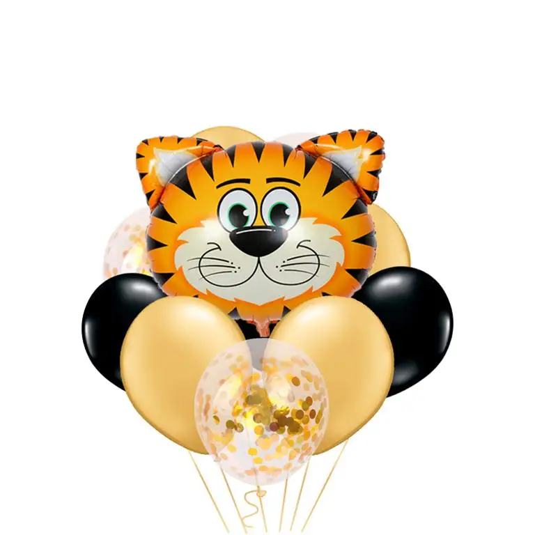 10 шт., новые воздушные шары из фольги в виде животных, конфетти, надувные воздушные шары для дня рождения, вечеринки, свадьбы, для детского душа, детские игрушки - Цвет: tiger