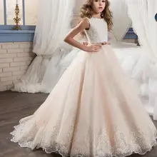 Реальное изображение, кружевные платья с цветочным узором для девочек, бальное платье длиной до пола, платье для первого причастия для девочек, платье принцессы