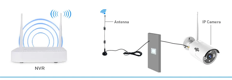 Hiseeu 1080P Беспроводная система видеонаблюдения 4CH NVR IP Bullet камера 2MP видео камера безопасности Система наблюдения