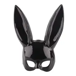 Пасхальные милые маска кролика Хэллоуин маскарад платье маска длинный кролик Маски с ушками черный, белый цвет верхней половины уход за