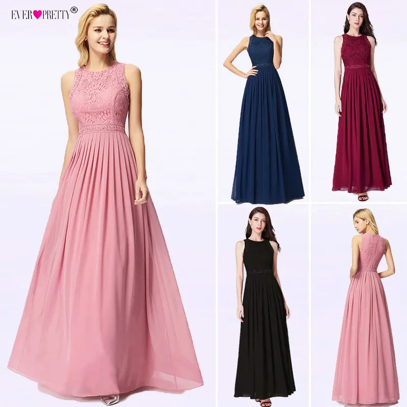 Robe Longue Dentelle платья подружек невесты 2020 Ever Pretty Новое поступление трапециевидные