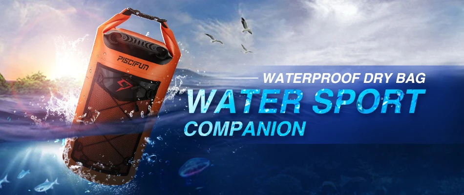 Seco à Prova Água + Case do Telefone Pacote para Esportes Piscifun Bolsa Dwaterproof Flutuante Seco Voltar Aquáticos Pesca Barco Rafting Surf Natação 10-40l 7 Cheap Bolsas de pesca