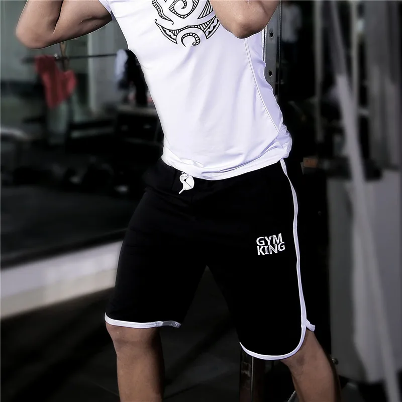 Fashion Men Sporting Beaching Shorts Trousers Bodybuilding Sweatpants Fitness Short Jogger Casual Gyms Men Red gray blac Shorts