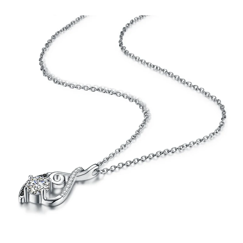 [BLACK AWN] Femme подлинные 925 пробы Серебряные Ожерелья Подвески Ювелирные изделия ЧЕРНЫЕ& ожерелье из белых камней женские ювелирные изделия P081