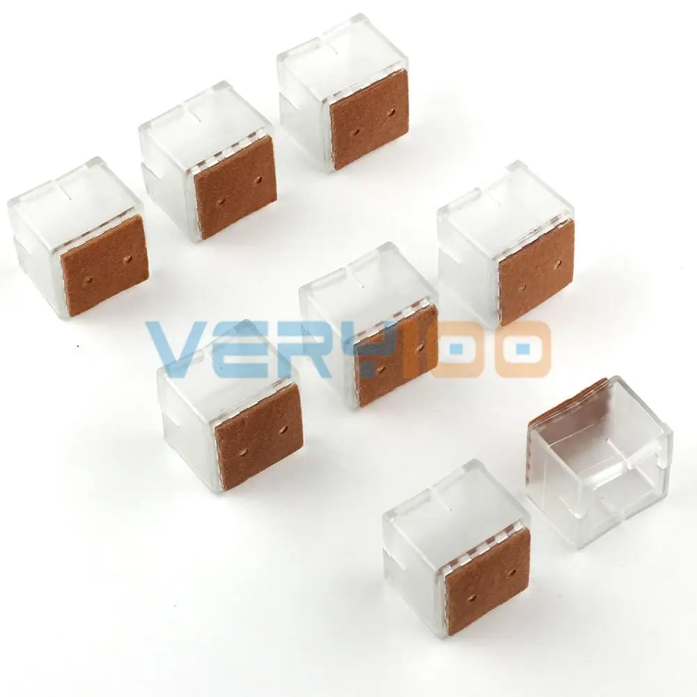 high quality 8pcs square chair leg caps rubber feet protector pads