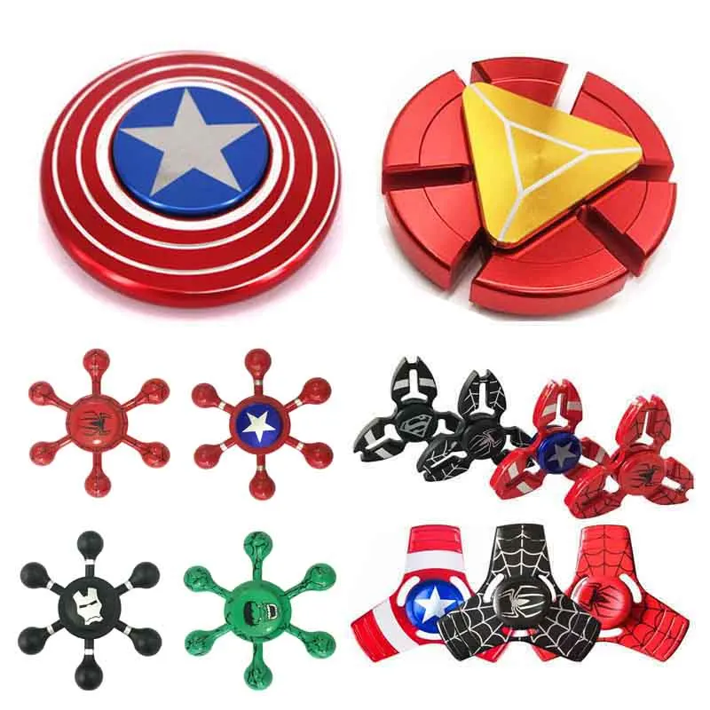 Fidget Spinner Капитан Америка Железный человек Человек паук Халк супер герой Avenders