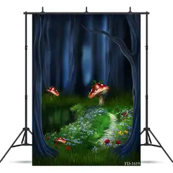 Фон для фотосъемки с изображением грибов дерева травы, аксессуары для фотографирования детей, детская одежда, напечатанный фон для