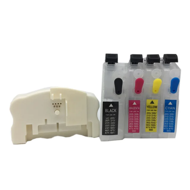 

Refillable Ink Cartridge + QE-665 Chip Resetter For Brother LC203 LC205 LC207 LC211 LC213 LC215 LC217 LC223 LC225 LC227 LC233