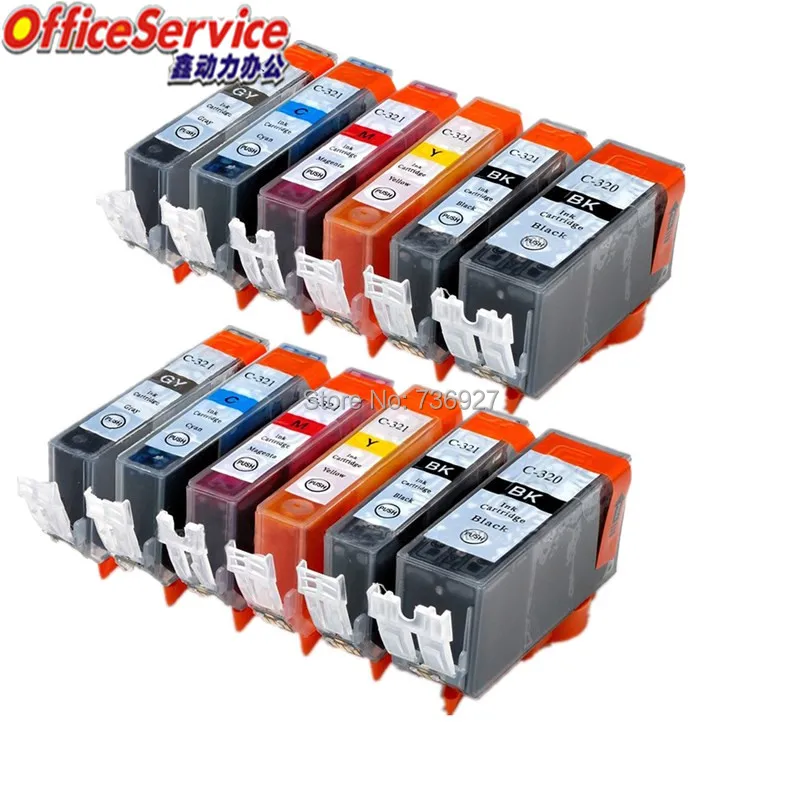 12X BCI320 BCI321 BCI 320 321 совместимый картридж с чипом подходит для MP980 MP990 MP560 MP620