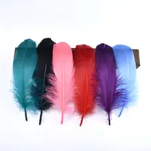 Оптом перья для рукоделия для изготовления ювелирных изделий натуральные разноцветные гусиные перья вечерние украшения 13-18 см DIY аксессуары для дома