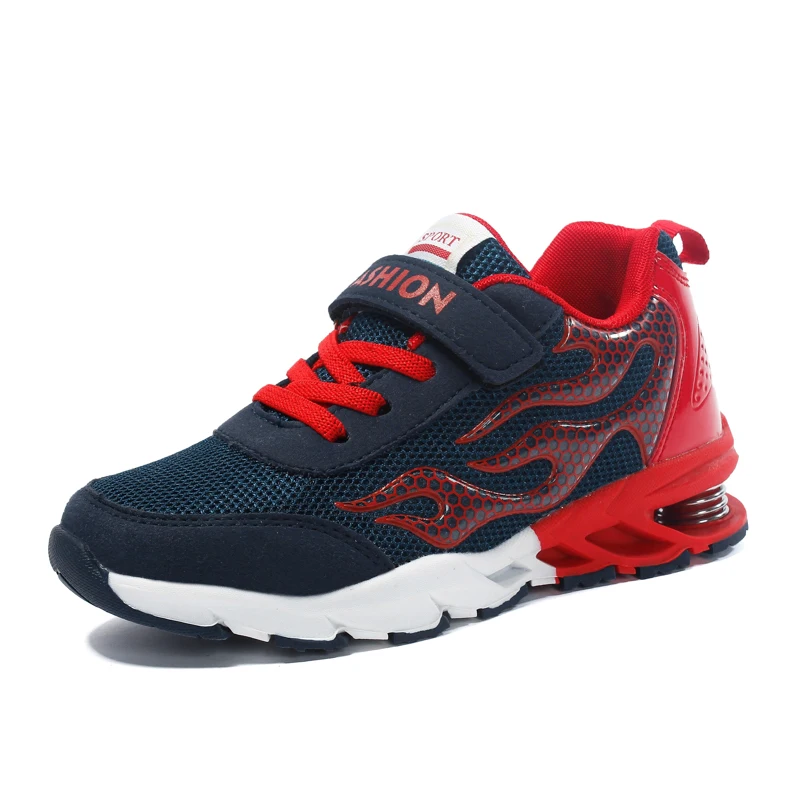 2018 новый стиль дизайн пламени Детские кроссовки Shox для мальчиков весенняя обувь