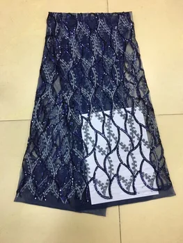 

david-61407 embroidery lace fabric Top grade french net lace fabric with sequins for bridal dress