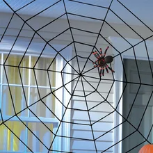 Venda quente de web de aranha, 1 peça, preto/branco, rasteiro enorme, decoração de halloween, barra de festa, presente