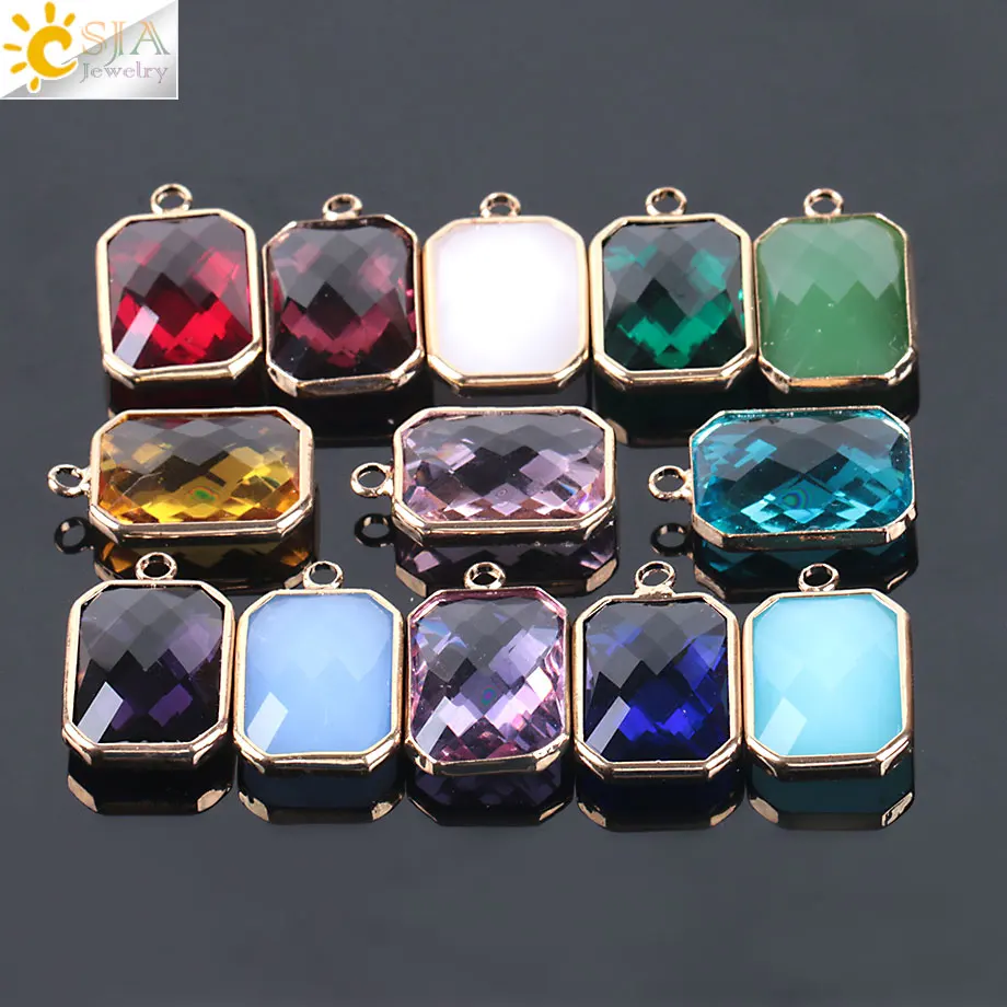 

CSJA Colorful Cut Faceted Czech Clear Murano Glass Crystal Beads Handmade Necklace Bracelet Pendant Connector DIY Jewelry E922