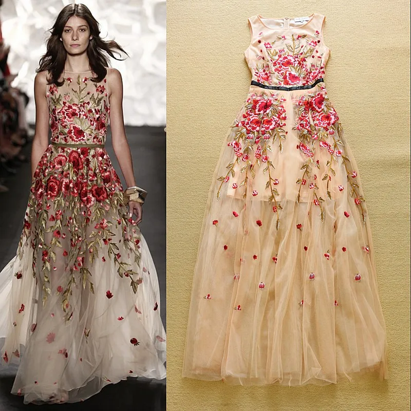 Luxury High Quality 2015 Designer Maxi Dress Summer Women Sleeveless ...