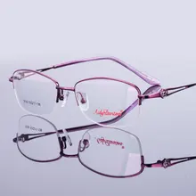Новая оправа для очков металлическая полурамка оптическая Женская Близорукость Мода по рецепту настройки 030