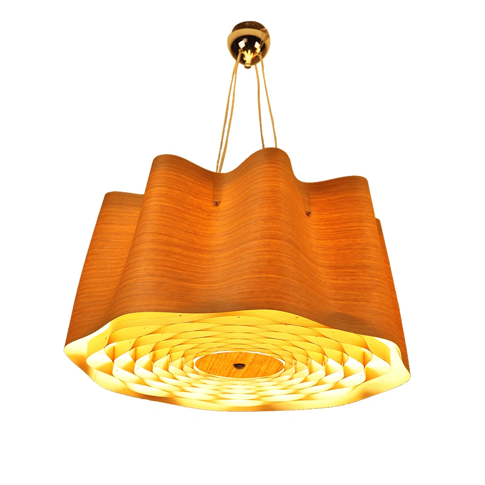 

Modern Living Room Ring Chandelier Lustre Wood Restaurant Hanging Lamp Nordic Design Tea Lights Wooden Skin Lighting Fixtures