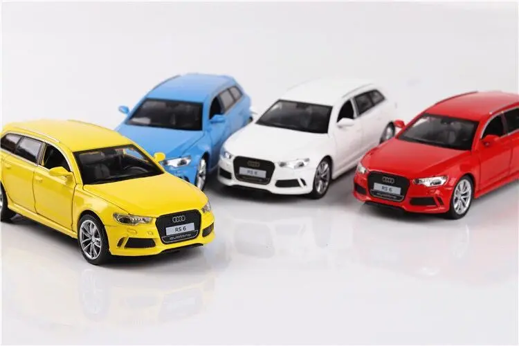 

14*6.5*4cm 1:32 model simulation Baby toy Alloy Sports Car Sound Light Pull Back Toy Car for Audi RS6 car toy gift